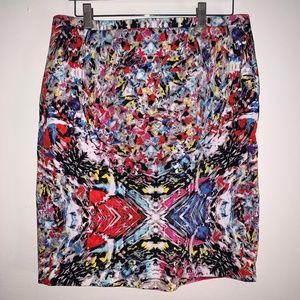 T Tahari Colorful Print Pencil Skirt